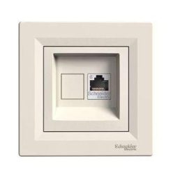   Schneider Asfora Számítógép aljzat Cat6, 1-es, komplett, bézs