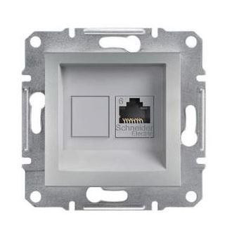Schneider Asfora Számítógép aljzat Cat6, 1-es, keret nélkül, alumínium