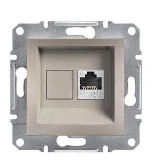 Schneider Asfora Számítógép aljzat Cat6, 1-es, keret nélkül, bronz