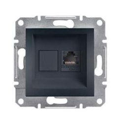   Schneider Asfora Számítógép aljzat Cat6, 1-es, keret nélkül, antracit