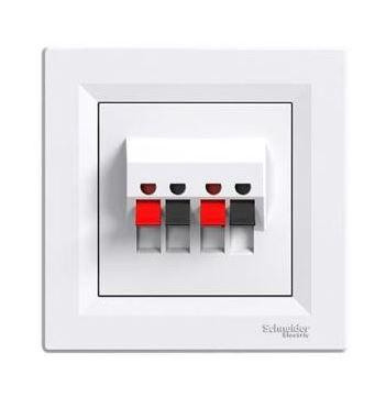 Schneider Asfora hangszóró csatlakozó 2j-2b, komplett, fehér