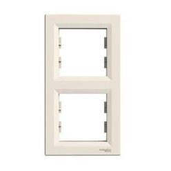 Schneider Asfora Keret, függőleges, 2-es, bézs