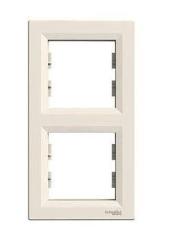 Schneider Asfora Keret, függőleges, 2-es, bézs