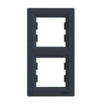 Schneider Asfora Keret, függőleges, 2-es, antracit