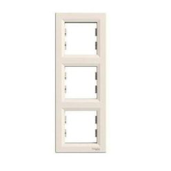 Schneider Asfora Keret, függőleges, 3-as, bézs