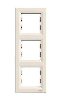 Schneider Asfora Keret, függőleges, 3-as, bézs