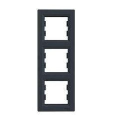 Schneider Asfora Keret, függőleges, 3-as, antracit