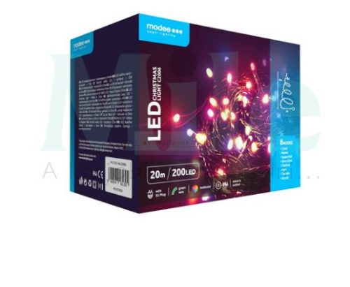 LED karácsonyi fűzér 200LED/20m kültéri RGB-fényű IP44 Modee
