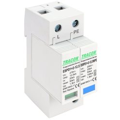   T1+T2 AC típusú túlfeszültség levezető, cserélhető betéttel 1+1P 12,5kA 275V