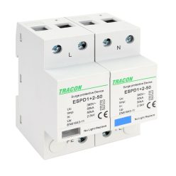   T1+T2 AC típusú túlfeszültség levezető, egybeépített 2P 50kA 385V