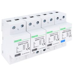   T1+T2 AC típusú túlfeszültség levezető, egybeépített 3+1P 50kA 385V