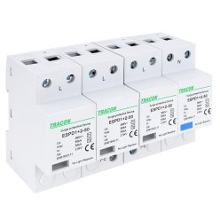   T1+T2 AC típusú túlfeszültség levezető, egybeépített 4P 50kA 385V