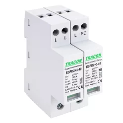   T2+T3 AC típusú túlfeszültség levezető, egybeépített 3+1P 40kA 275V