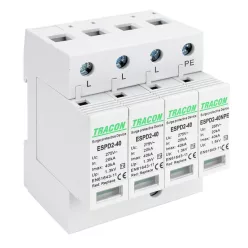   T2 AC típusú túlfeszültség levezető, cserélhető betéttel 3+1P 40kA 275V