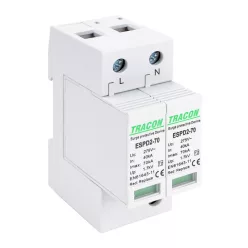   T2 AC típusú túlfeszültség levezető, cserélhető betéttel 2P 70kA 275V