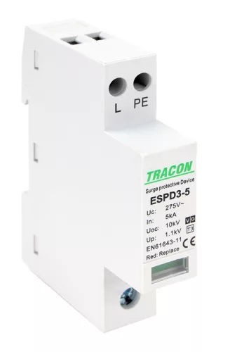 T3 AC típusú túlfeszültség levezető, egybeépített 275V 5kA 10kV