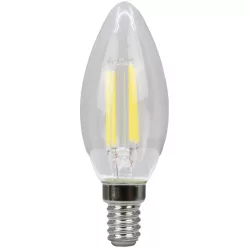 COG LED gyertya fényforrás, átlátszó E14, 4W, 4000K