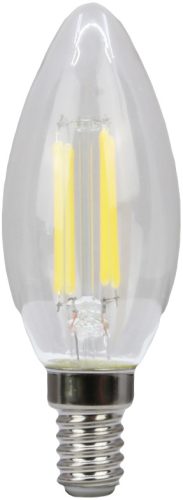 COG LED gyertya fényforrás, átlátszó E14, 4W, 4000K