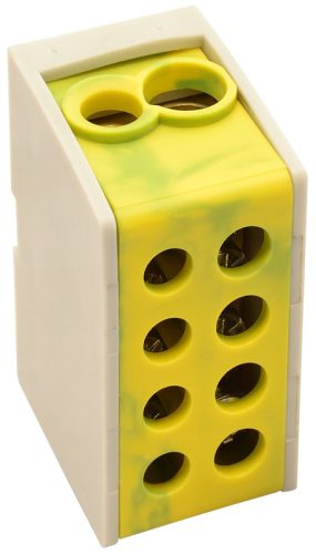 Főáramköri leágazó kapocs, sínre szerelhető, zöld/sárga 1×35+1×25mm2