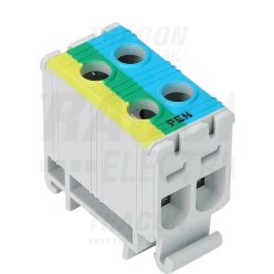   Főáramköri leágazó kapocs dupla, sínre és felületre szerelhető, kék,zöld/sárga 35-150mm2