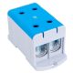 Főáramköri leágazó kapocs dupla, felületre szerelhető, kék 35-240mm2
