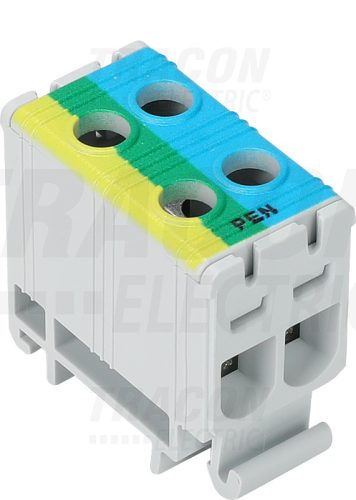Főáramköri leágazó kapocs dupla, felületre szerelhető, kék,zöld/sárga 35-240mm2
