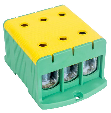 Főáramköri leágazó kapocs tripla, felületre szerelhető, zöld/sárga 35-240mm2