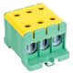 Főáramköri leágazó kapocs, sínre szerelhető, zöld/sárga 6-50mm2