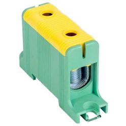   Főáramköri leágazó kapocs, sínre és felületre szerelhető, zöld/sárga
