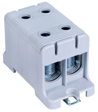Főáramköri leágazó kapocs dupla, sínre és felületre szerelhető, szürke 16-95mm2