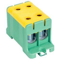   Főáramköri leágazó kapocs dupla, sínre és felületre szerelhető, zöld/sárga