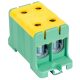 Főáramköri leágazó kapocs dupla, sínre és felületre szerelhető, zöld/sárga