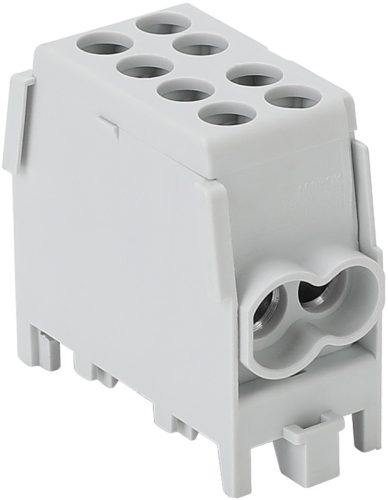 Főáramköri leágazó kapocs dupla, sínre szerelhető, szürke 2.5-25mm2