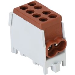   Főáramköri leágazó kapocs dupla, sínre szerelhető, barna 2.5-25mm2