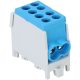 Főáramköri leágazó kapocs dupla, sínre szerelhető, kék 2.5-25mm2