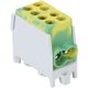 Főáramköri leágazó kapocs dupla, sínre szerelhető, zöld/sárga 2.5-25mm2