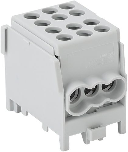 Főáramköri leágazó kapocs tripla, sínre szerelhető, szürke 2.5-25mm2