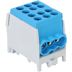   Főáramköri leágazó kapocs tripla, sínre szerelhető, kék 2.5-25mm2