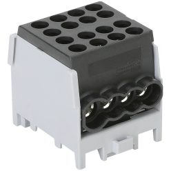   Főáramköri leágazó kapocs négyes, sínre szerelhető, fekete 2.5-25mm2