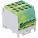 Főáramköri leágazó kapocs négyes, sínre szerelhető, zöld/sárga 2.5-25mm2