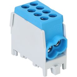   Főáramköri leágazó kapocs dupla, sínre szerelhető, kék 2.5-25mm2