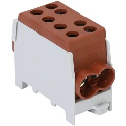   Főáramköri leágazó kapocs dupla, sínre szerelhető, barna 6-35mm2