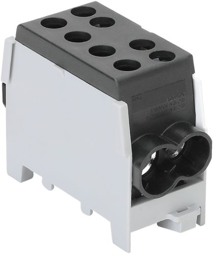 Főáramköri leágazó kapocs dupla, sínre szerelhető, fekete 6-35mm2