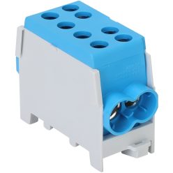   Főáramköri leágazó kapocs dupla, sínre szerelhető, kék 6-35mm2