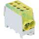 Főáramköri leágazó kapocs dupla, sínre szerelhető, zöld/sárga 6-35mm2
