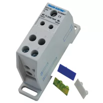   Fővezetéki leágazó sorkapocs, sínre szerelhető 1×35mm2 / 4×10mm2