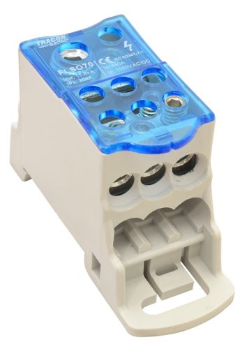 Fővezetéki leágazó sorkapocs nyitható fedéllel 1×70(50)mm2 / 6×25(16)mm2