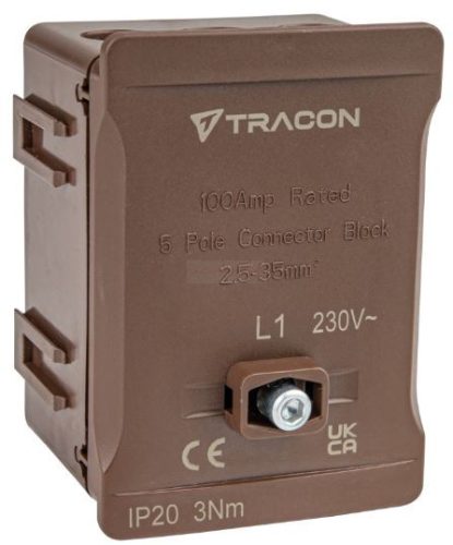 Fővezetéki sorozatkapocs, plombálható, barna