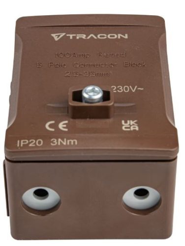 Fővezetéki sorozatkapocs, plombálható, barna