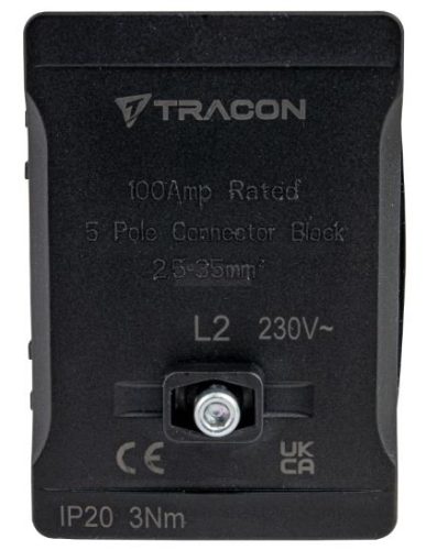 Fővezetéki sorozatkapocs, plombálható, fekete